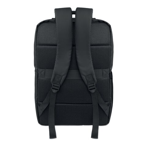 15" PU RPET Laptop-Rucksack schwarz | ohne Werbeanbringung | Nicht verfügbar | Nicht verfügbar | Nicht verfügbar