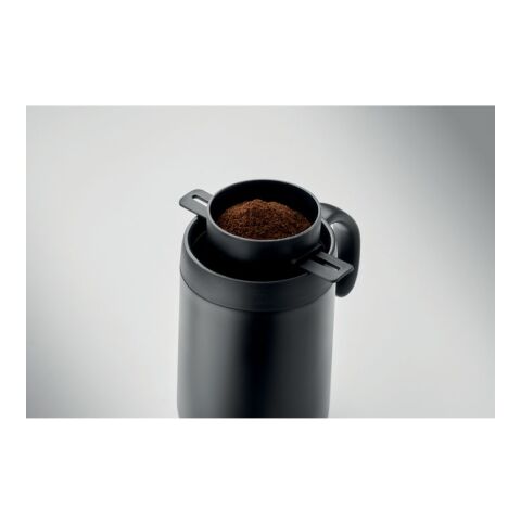 Doppelwandiger Becher &amp; Filter schwarz | ohne Werbeanbringung | Nicht verfügbar | Nicht verfügbar | Nicht verfügbar