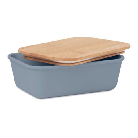 Lunch box mit bambus deckel petrol | ohne Werbeanbringung | Nicht verfügbar | Nicht verfügbar