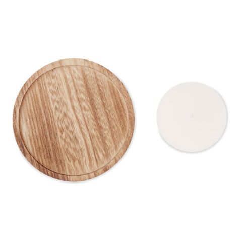 Kerze mit Halter holzfarben | ohne Werbeanbringung | Nicht verfügbar | Nicht verfügbar