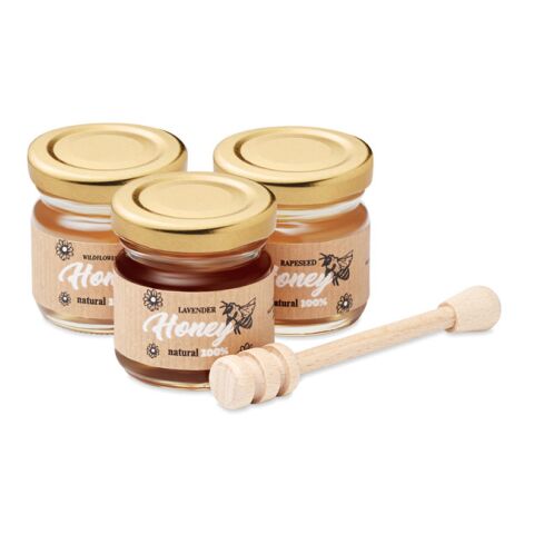 Wildblumenhonig 3er Set holzfarben | ohne Werbeanbringung | Nicht verfügbar | Nicht verfügbar | Nicht verfügbar