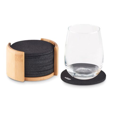 Recycled PET-Untersetzer-Set holzfarben | ohne Werbeanbringung | Nicht verfügbar | Nicht verfügbar | Nicht verfügbar