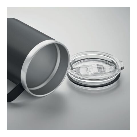 Doppelwandiger Becher 300 ml aus recyceltem Edelstahl schwarz | ohne Werbeanbringung | Nicht verfügbar | Nicht verfügbar | Nicht verfügbar