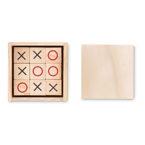 Tic-Tac-Toe Spiel im Kasten holzfarben | ohne Werbeanbringung | Nicht verfügbar | Nicht verfügbar