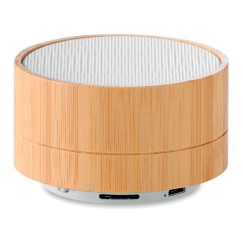 Bluetooth Lautsprecher aus ABS mit Bambus-Dekor weiß | ohne Werbeanbringung | Nicht verfügbar | Nicht verfügbar | Nicht verfügbar