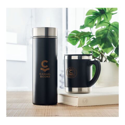 Doppelwandiger Trinkbecher mit Bambus-Finish 300 ml schwarz | ohne Werbeanbringung | Nicht verfügbar | Nicht verfügbar