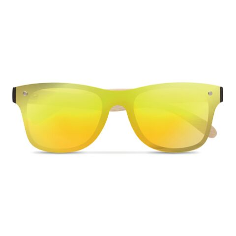 Sonnenbrille mit Bügeln aus Bambus gelb | ohne Werbeanbringung | Nicht verfügbar | Nicht verfügbar