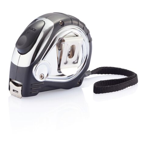 5m/19mm Verchromtes Auto Stopp Maßband schwarz | ohne Werbeanbringung | Nicht verfügbar | Nicht verfügbar