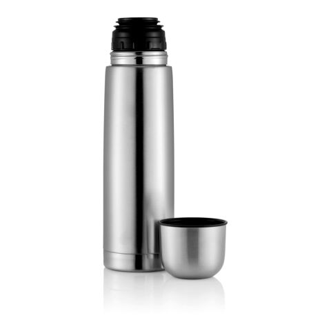 Isolierflasche Mono mit Druckverschluss silber | ohne Werbeanbringung | Nicht verfügbar | Nicht verfügbar