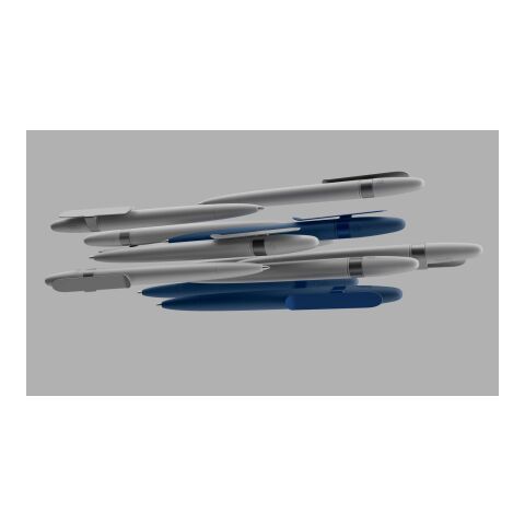 Prodir DS5 Drehkugelschreiber matt mit Metallclip weiß-silber | Blau | ohne Werbeanbringung | S70 Silver