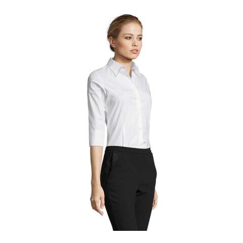 Effect Damen-Stretchbluse weiss | M