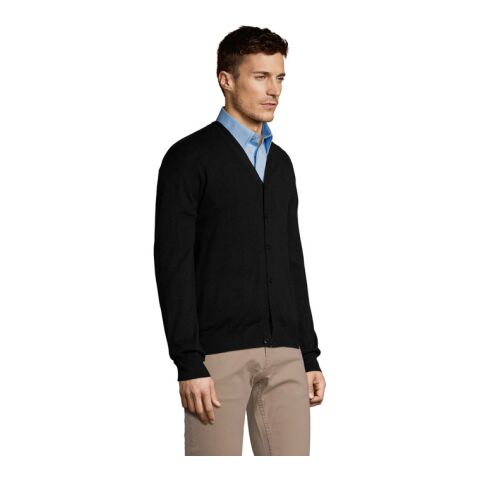 Golden Herren-Strickjacke mit V-Ausschnitt schwarz | L
