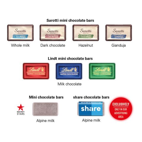 Tower Adventskalender, Graspapier ohne Werbeanbringung | Share Schokotäfelchen