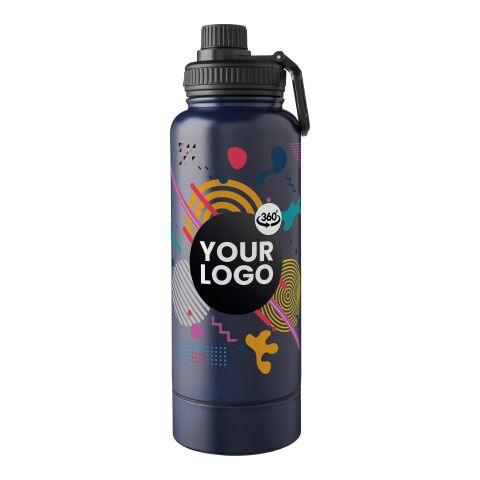 Doppelwandige Edelstahl-Trinkflasche 1000 ml Nathaniel Blau | ohne Werbeanbringung | Nicht verfügbar | Nicht verfügbar