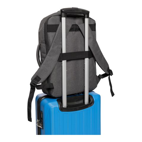 rPET (300D) Polyester Laptop-Rucksack Eulalia Grau | ohne Werbeanbringung | Nicht verfügbar | Nicht verfügbar