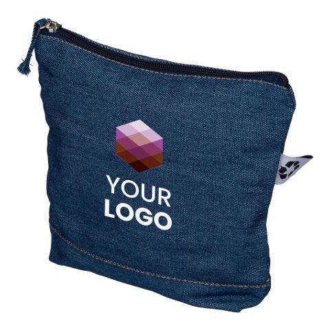 Kosmetiktasche aus recyceltem Denim Orin Blau | ohne Werbeanbringung