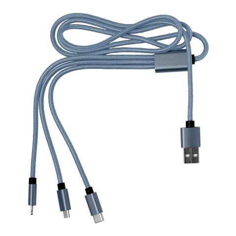 3-in-1 Ladekabel 'Belfast' aus Aluminium und Nylon Silber