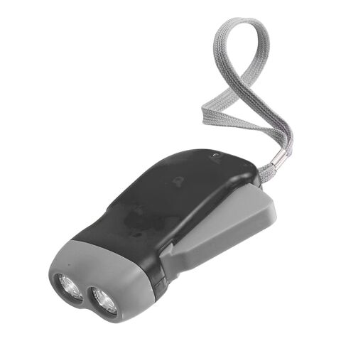 LED-Dynamotaschenlampe 'Mission' aus Kunststoff Schwarz