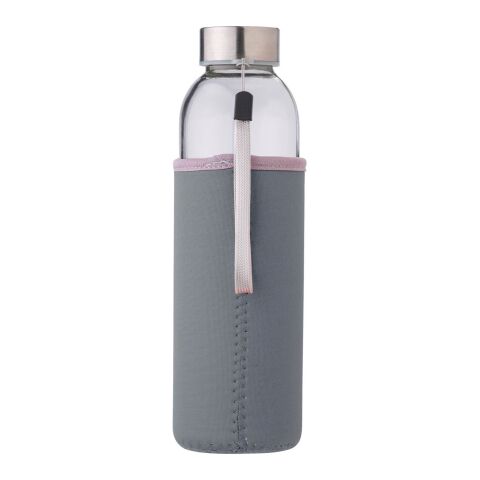 Glasflasche "Neo" (500ml) mit Neoprenhülle Grau
