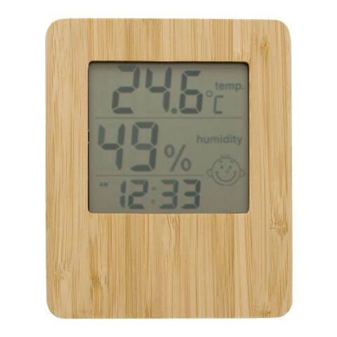 Wetterstation aus Bambus hellbraun