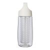 HydroFruit 700 ml Sportflasche aus recyceltem Kunststoff mit Klappdeckel und Trinkhalm Standard | weiß | 1-farbiger Tampondruck | Vorderseite | 30 mm x 70 mm
