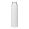 Theron 800 ml RCS Trinkflasche aus recyceltem, einwandigem Edelstahl mit Multifunktionsdeckel und Klappstrohhalm weiß