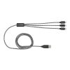 Alphecca 5-in-1-Ladekabel aus recyceltem Aluminium und RPET schwarz