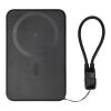SMART 5000 mAh Powerbank aus recyceltem Kunststoff mit Magnetverschluss und Lanyard schwarz
