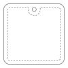 RFX™ quadratischer reflektierender PVC-Aufhänger neongelb | Nicht verfügbar | 1-farbiger Siebdruck | Rückseite | 39 mm x 39 mm