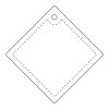 RFX™ Diamant reflektierender PVC-Aufhänger groß weiß | 1-farbiger Siebdruck | Vorderseite | 36 mm x 36 mm