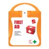 mykit, first aid, kit orange | 1-farbiger Digitaler Aufkleber | Vorderseite | 90 mm x 127 mm