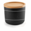 FANGIO. Tasse aus Keramik 220ml mit Deckel aus Bambus, der als Untersetzer dient Schwarz | ohne Werbeanbringung | Nicht verfügbar | Nicht verfügbar | Nicht verfügbar