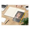 Notizbuch Match-Book Papier-Hardcover individuell bedruckt Gelb | DIN A4 | ohne Werbeanbringung | glänzend | Cremefarben/Winkelkaro