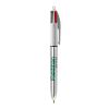 BIC® 4 Colours Shine Kugelschreiber Weiß-silber | 1-farbiger Siebdruck | Upper Part-gegenüber vom Clip | 22.00 mm x 10.00 mm