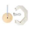 Coollux faltbare, von Origami inspirierte Papier-LED-Lampe Luna 25cm Natur | Gravur | Sockel der Lampe | 80 mm x 15 mm