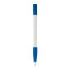 Kugelschreiber Nash Hardcolour mit Gummigriff Weiss-Königsblau | 1-farbiger Tampondruck | Clip | 30 mm x 5 mm | Nicht verfügbar