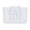 Doppelte Lunchbox mit Besteck Weiss | 1-farbiger Tampondruck | Deckel | 50 mm x 50 mm