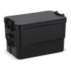 Doppelte Lunchbox mit Besteck Schwarz | 1-farbiger Tampondruck | Deckel | 50 mm x 50 mm