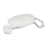 Sonnenschutzlotion mit Karabiner SPF30 aus recyceltem Material Weiss | 1-farbiger Digitaler Aufkleber | Seite 1 | 40 mm x 30 mm