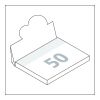 Haftnotizblock Cover Pop-Up Aufsteller formgestanzt Karton-Umschlag Nicht verfügbar | Nicht verfügbar | kleiner Halbkreis links