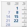 4-Monatskalender Einblatt Logic 4 Post A EXPRESS Design-Kalendarium Blau | 300 × 600 mm | ohne Werbeanbringung