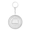 Badge als Schlüsselanhänger mit Kapselheber mattsilber | ohne Werbeanbringung | Nicht verfügbar | Nicht verfügbar