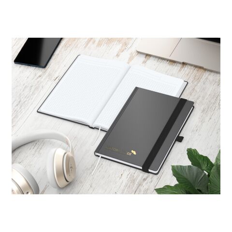 Notizbuch Vision-Book White Bestseller inkl. Prägung Anthrazit-gold | A5 | ohne Werbeanbringung | Gold