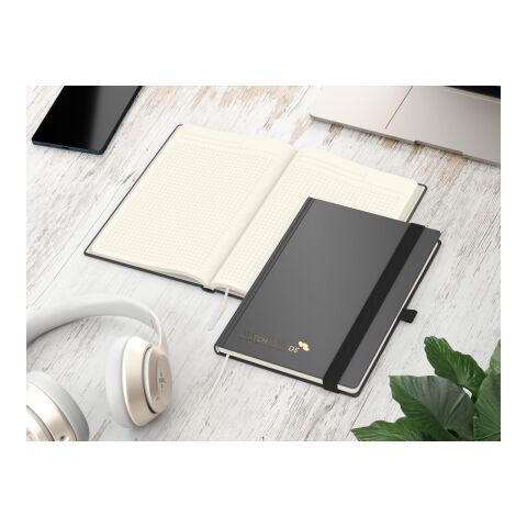 Notizbuch Vision-Book Creme Bestseller inkl. Prägung Anthrazit-gold | A5 | ohne Werbeanbringung | Gold