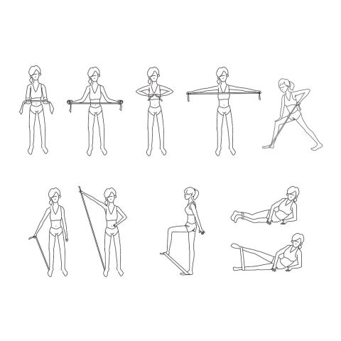 Gymnastikband „Workout“, 3er Set mehrfarbig | ohne Werbeanbringung | Nicht verfügbar | Nicht verfügbar