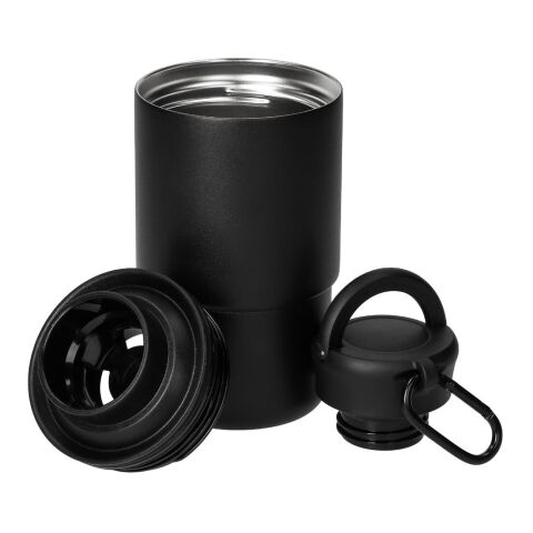 Edelstahlbecher mit Karabiner "Trail" schwarz | ohne Werbeanbringung | Nicht verfügbar | Nicht verfügbar