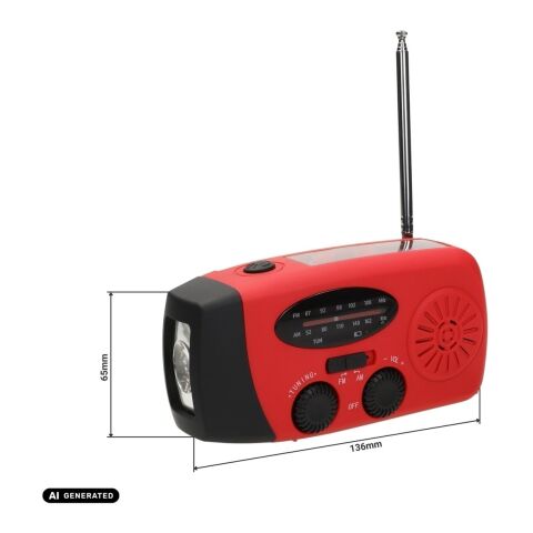 Kurbelradio mit Taschenlampe "Volt" schwarz