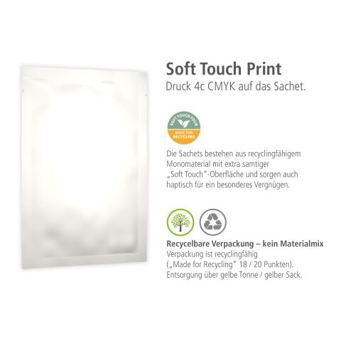 40 ml Abwehrkräftebad &quot;Eukalyptus-Honig&quot; (Sachet) - Soft Touch Print Weiß | ohne Werbeanbringung