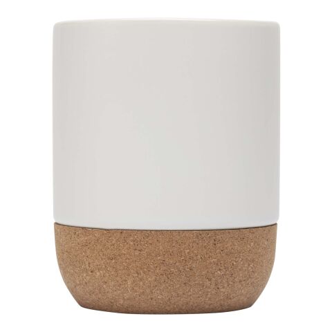 Billie 300 ml Keramiktasse mit Korkdetails Standard | weiss | ohne Werbeanbringung | Nicht verfügbar | Nicht verfügbar