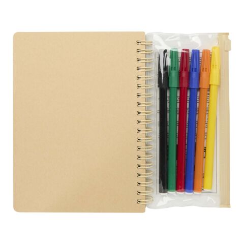 Squiggle B6 Hardcover Notizbuch mit Marker-Set natur
